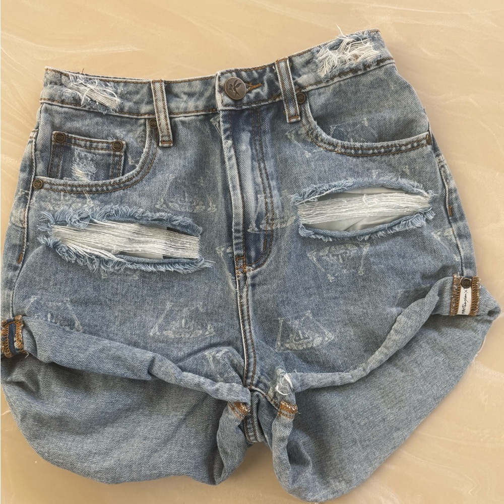 One Teaspoon “Bandit” Distressed Jean Shorts